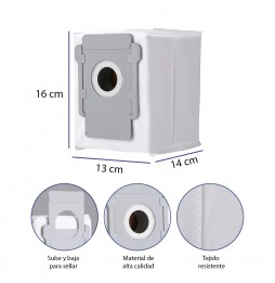 Bolsas de autovaciado, Pack de 5, para Roomba i1+, i3+, i4+, i5+, i6+, i7+, i8+, s9+, j5+, j7+, j8+, j9+